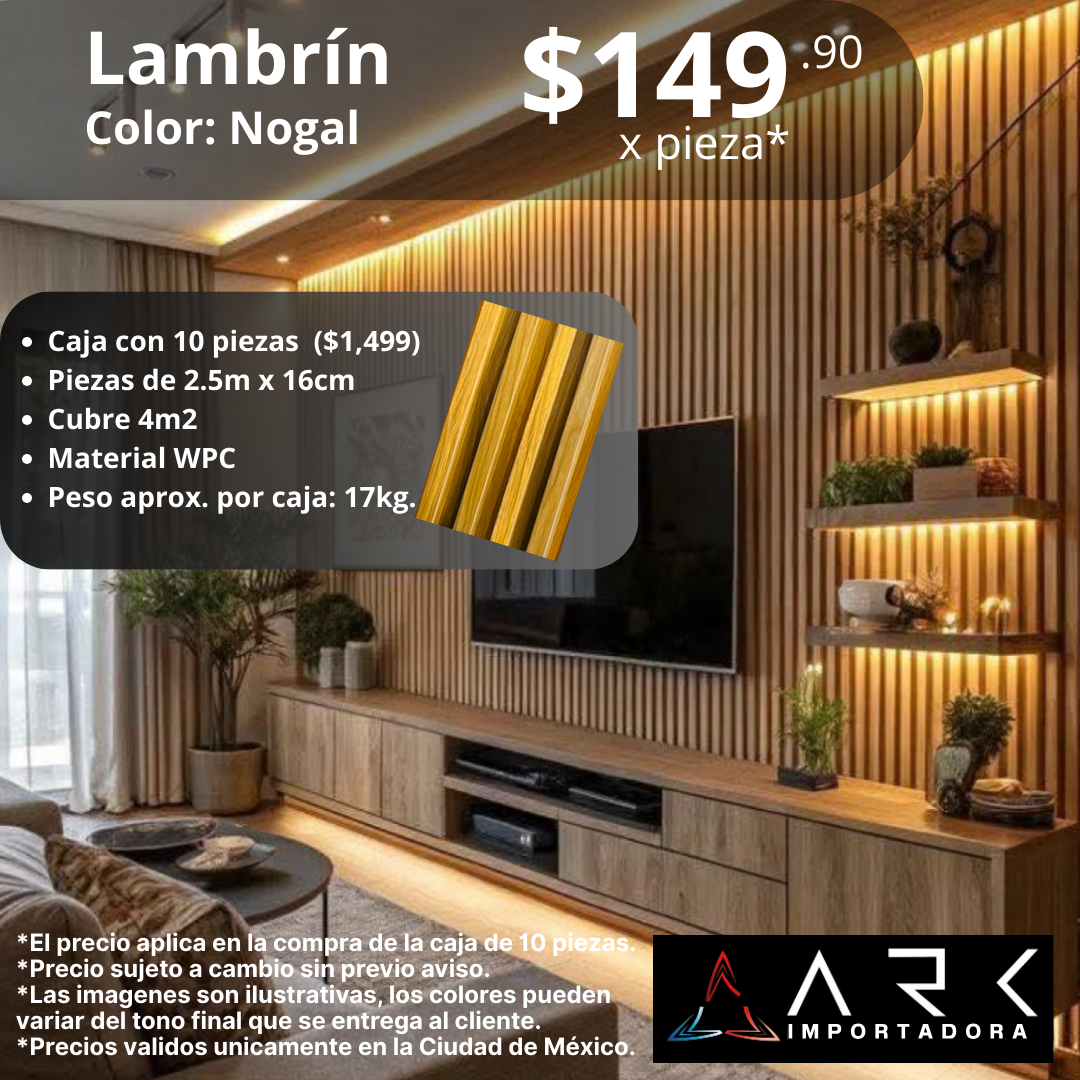 LAMBRÍN COLOR NOGAL